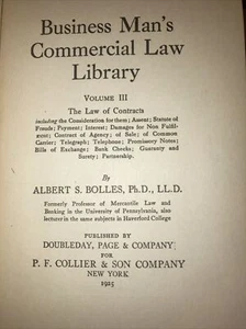 Modern Business Commercial Law Library Vol III (Albert S. Bolles, 1935 HC) - Imagen 1 de 3