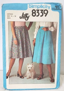 VTG Simplicity Jiffy Pattern 8339 Skirt 2 length Misses 14-16 Medium UNCUT  1977 - Picture 1 of 7