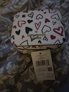Kate Spade Staci Scribble Heart Boxed Travel Jewelry Holder Parchment multi - Picture 1 of 5