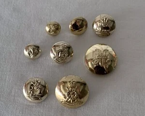 8 x Mixed Different Size Regiments Vintage Staybrite Brass Military Buttons #LB3 - Picture 1 of 9