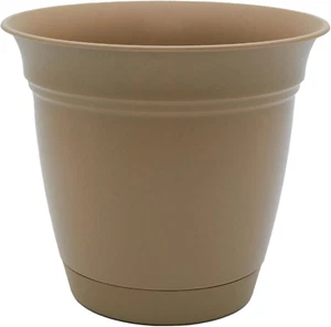 12 Inch Eclipse round Planter with Saucer - Indoor Outdoor Plant Pot for Flowers - Picture 1 of 12