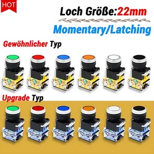 LA38 Maschinen Schalter Drucktaster Industrie Einbau 22 mm omentary Latching - Bild 1 von 14