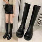 2023 New Woman Boots PU Leather Non-slip Knee High Long Black Boots Zipper