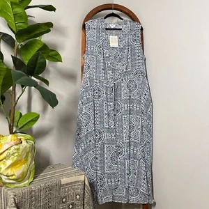 Lularoe LARGE White Blue Semi Sheer Breezy Overlay NEW - Picture 1 of 10