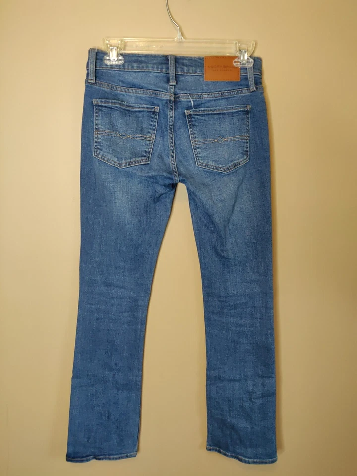 Lucky Brand Mujer 2R - 25"W x 31"I Denim Jeans Cremallera Desgastado Dulce Bootcut Foto 1 de 4