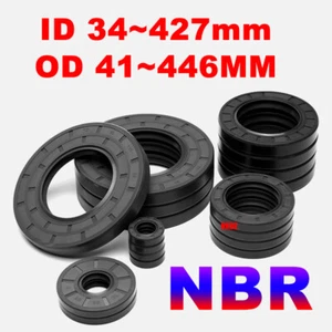 NBR Rotary Shaft Oil Seals Metric Size Nitrile TC Skeleton Sealing Lip 34~420mm - Picture 1 of 16