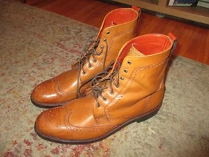 ALLEN EDMONDS WINGTIP BOOTS Leder hellbraun Dalton selten schmal Herren Größe 10 B - Bild 1 von 9