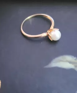 14k Gold Pearl Ring Vintage QVC Size 9 Classic 2.18 grams - Picture 1 of 5