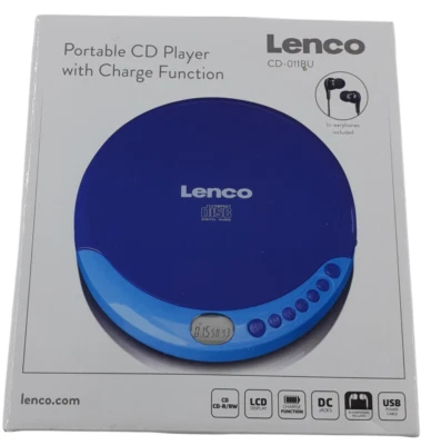 Lenco CD-011 - Tragbarer CD-Player mit Akku-Aufladefunktion - Blau-NEUwertig - Bild 1 von 4