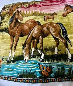 Horse Foal Ranch Wall Hanging Tapestry Rug FARM LAND 6FTX4FT Colorful - Picture 1 of 9