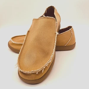 NEW Crocs Men's Santa Cruz Loafer Slip On 10128-261 Shoes Canvas Sand Size 12 - Picture 1 of 10