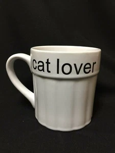 NWT Petrageous Designs Cat Lover Large White Coffee Mug Bold Black Letters! - Bild 1 von 4