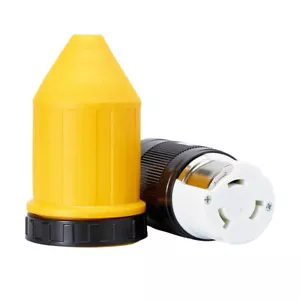 50 Amp Power Inlet Female Twist Lock Connector with Boot RV Marine Kit Certified - Picture 1 of 13