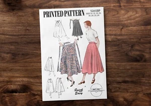 Butterick 5261 Vintage Sewing Pattern Misses Wrap Circle Skirt 1950s - Picture 1 of 4