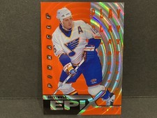 1997-98 Pinnacle Epix Orange Play Brett Hull #E18 Hockey Card St. Louis Blues!