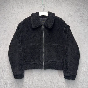 Urban Outfitters giacca sherpa donna media nera foderata zip intera casual outdoor - Foto 1 di 11