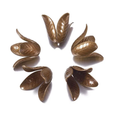 Антикварные бронзовые 4-лепестковые латунные крышки из цветочных бусин фурнитура для ювелирных изделий сделай сам 17x22 мм 5 шт. - Изображение 1 из 2