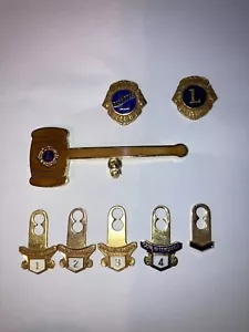 Lions Club Past President Lapel Pin / Gavel / Perfect Attendance NICE - Imagen 1 de 2