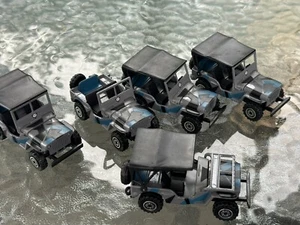 5 USAF Blue Camo Covered Jeeps Main Battle Metal China - Picture 1 of 4