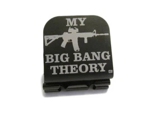 My Big Bang Theory With AR-15 Laser Etched Aluminum Hat Clip Brim-it - Picture 1 of 9
