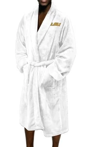 LSU Tigers Jefferson White Soft Silk Touch Bath Robe Mens L/XL New Fast Ship - Picture 1 of 9