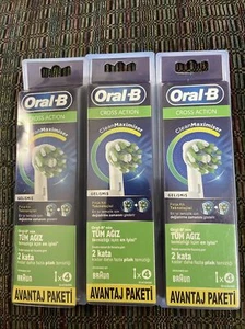 Oral-B Cross Action Ersatz-Zahnbürstenköpfe 4 Köpfe pro Packung 3 Stück Posten - Bild 1 von 2