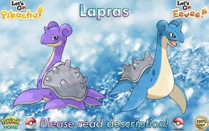 ⭐Lapras Brillante/No Brillante 6IV XL⭐Pokémon Let's Go Pikachu/Eevee INICIO (💯Legal) - Imagen 1 de 13