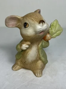 Vintage Homco 1410 Osterhase Kaninchen Figur Porzellan haltende Karotte - Bild 1 von 13