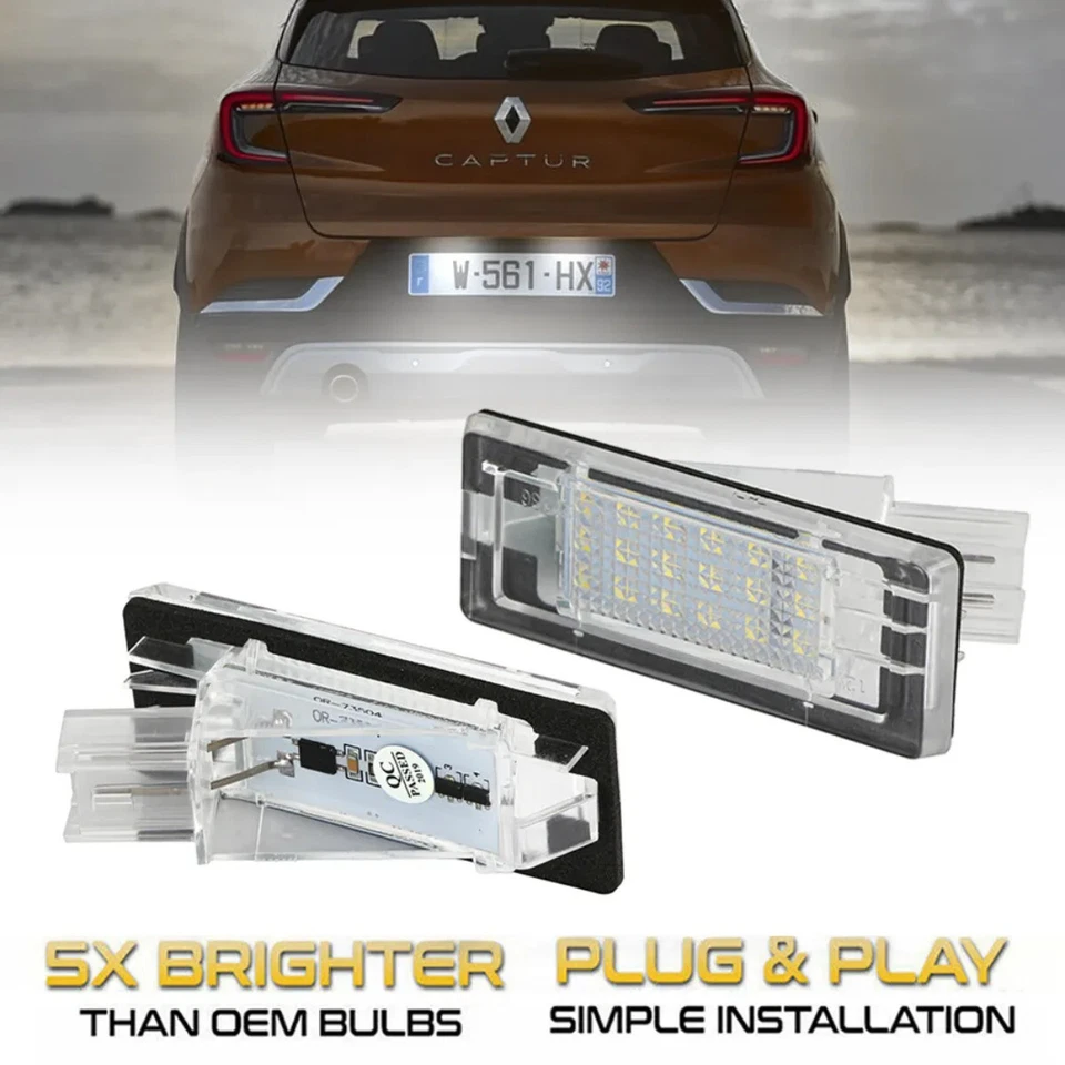 Luz LED de matrícula para Renault Espace Laguna Scenic Fluence Dacia Duster Foto 1 de 4