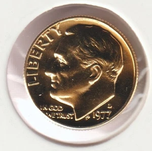 24k Gold Plated Old US 1977 Roosevelt Dime Collection Coin 🔥Cyber Monday Sale! - Picture 1 of 2