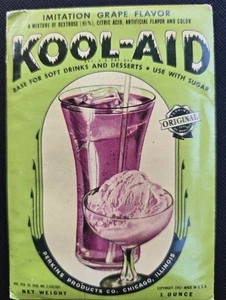 VTG RARE 1940s Kool-Aid Grape Flavor Packet Unused Full Collectible 1942 Koolaid - Picture 1 of 18