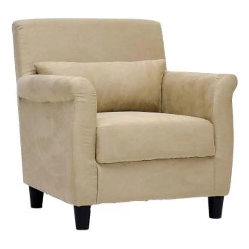 Bowery Hill Contemporary Microfiber Upholstered Club Arm Chair in Tan