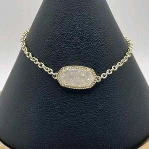 Kendra Scott Elaina Armband Gold verstellbar Schieber oval irisierend Drusy Stone - Bild 1 von 8