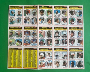 1981 Topps Football Team Checklist Uncut Sheet 1980 Leaders with Walter Payton - Picture 1 of 3