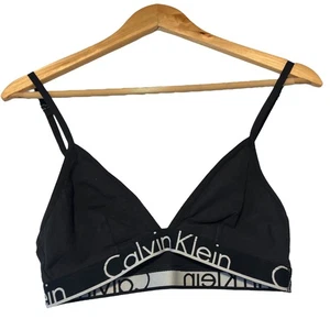 Calvin Klein Bralette Triangolo Nero Donna Grande Casual Salopette Salotto - Foto 1 di 3