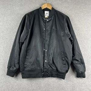 Adidas Originals Trefoil Bomber Jacket Black Size 10 Logo Back Streetwear - Bild 1 von 24