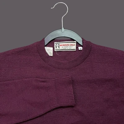 Burgundy VTG 80s Members Only Wool Kurt Cobain Mens Sweater Sz M Made in Italy - Image 1 of 4