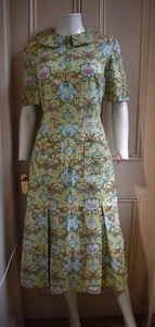 Exquisite Tailored Vintage 40s 70s Magical Colour Arts & Crafts Summer day dress - Picture 1 of 14