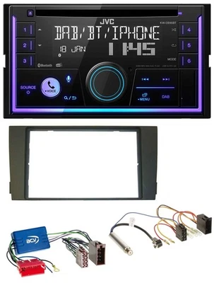JVC MP3 USB 2DIN DAB Bluetooth CD Autoradio für Audi A6 C5 01-05 Aktivsystem Min - Bild 1 von 4