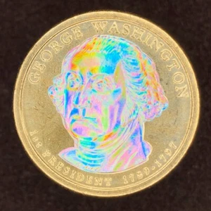 MONEDA DE DÓLAR DL10 2007 D GEORGE WASHINGTON ""POSICIÓN B"" CON HOLOGRAMA EN ANVERSO - Imagen 1 de 2