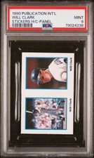 1990 Publication International Stickers Will Clark Panel graded PSA 9 Mint Pop 2