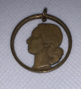 Cutout 50 Franc Coin Pendent - Picture 1 of 2