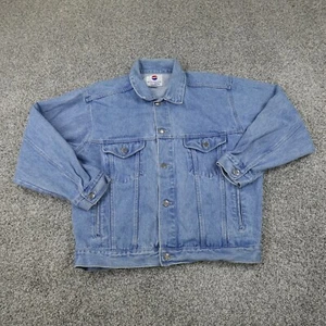 VTG Pepsi Jacket Mens M Light Blue Jean Denim Cola Soda Trucker Biker 90s Y2K - Picture 1 of 15