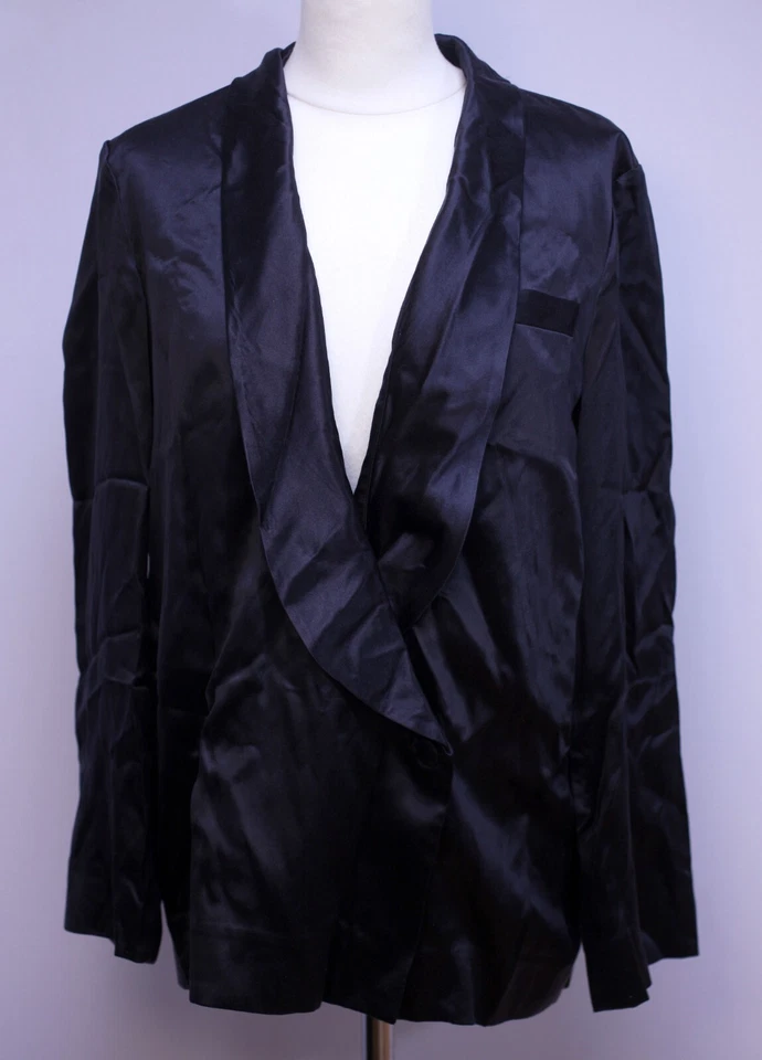 Issa London Damas Negro Seda Blazer-US 8/EU 40-UK 12-Nuevo con etiquetas-años 2000 Foto 1 de 4