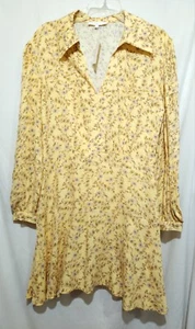 New Olivaceous Lemon A-Line Mini Dress Womens L Violets Floral Pattern. Org $68 - Picture 1 of 10