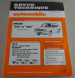 Manual de Reparación Revue Technique Volvo 343 & 345/ Ford Fiesta Stand 11/1981 - Imagen 1 de 3