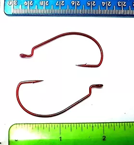 25ct ROJO 38107 4/0 GANCHOS Extra Ancho Lubina Pesca Tubo EWG Gancho Plataforma Plásticos - Imagen 1 de 2