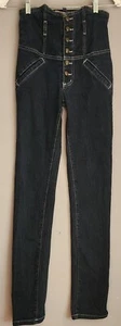 Era of Chaos Corset Jeans Size 2 Skinny High Waist Dark Denim - Picture 1 of 5