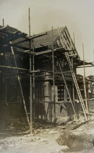 House Being Built With Scaffolding & Ladder RPPC Real Photo Postcard - Picture 1 of 3