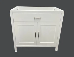 30" White Shaker Single-sink Bathroom Vanity Base Cabinet NE-V3021-WH - Picture 1 of 6